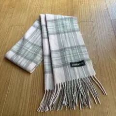 ラムウール チェック柄マフラー ピンク系