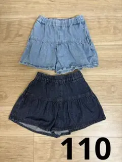 GU ガールズデニム ハーフパンツ 2点セット　サイズ110