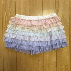 ジェラートピケ　カラフルチュールフリル ショートパンツ ルームウェア