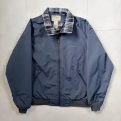 【超美品】L.L.Bean ウォームアップジャケット チェック裏地 ネイビー M
