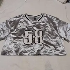 SHEIN シルバー ナンバー 半袖 Tシャツ
