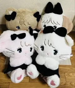 mikko characters　ブラックリボンBIGぬいぐるみ 4種セット