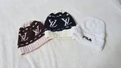 ニット帽 3点セット ロゴ入り
