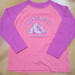 美品モンベル120ラグランスリーブピンク紫長袖カットソーロンTmont-bell