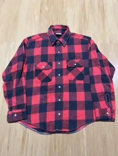 winston 80s〜90s ヘビーネルシャツ L 赤黒 USA製