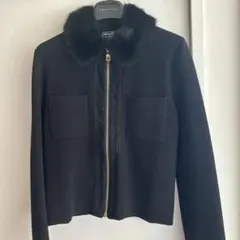 Salvatore Ferragamo ファー付きジャケット ブラック Sのサムネイル