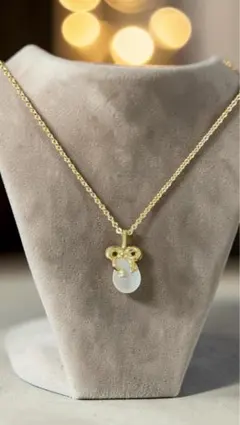 チェコビーズ×ゴールドリボンネックレス