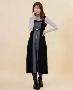 ジェンヌ】フレアタック ジャンパードレス M （完売商品)（試着のみ