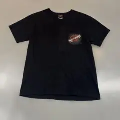 00s【ハーレーダビッドソン】半袖Tシャツ カットソー 炎刺繍 バッグ 