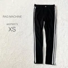 【ラグマシーン】レギンス ストレッチデニム レギパン ウエストゴム 綿混 黒