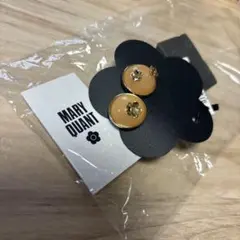 ゴールドフレーム 透明ストーン　ピアス　マリークワント