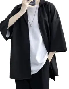 夏服メンズ シャツ メンズ 半袖  大きいサイズ  無地  速乾 通気性