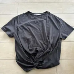 バックツイスト 半袖Tシャツ チャコールグレー Lのサムネイル