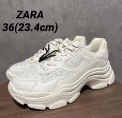 ZARA チャンキーソールテキスタイルランニングシューズ 36 23.4cm