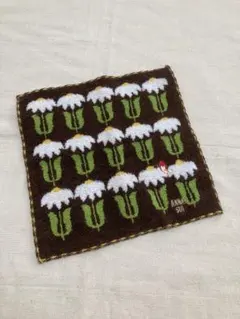 【美品】ANNA SUI 花柄タオルハンカチ