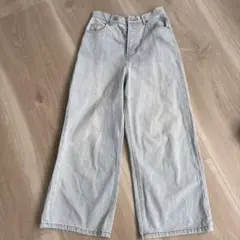 ライトブルー デニム ワイドパンツ 150