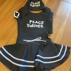 女の子　水着　オフショル風　スカート付き　3点セット 120-130㎝