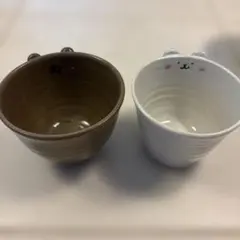 クマ耳デザインの陶器コップ 京都 도자기