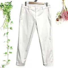 ♡美品♡ユニクロ　UNIQLO　ストレッチパンツ【Ｓ】白　ホワイト　小さめ　上品