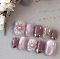 めん様専用 ぷっくりフラワーネイル