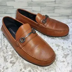 COACH コーチ 26cm ビットローファー 革靴 茶 レザー 42