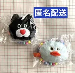 【mojojojo 】ビーズチェーン付きフェイスマスコット3　黒猫・あひるセット