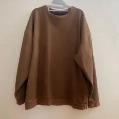 RAGEBLUE フェイクスエード クルーネックトレーナー ブラウン L