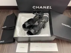 CHANEL サンダル ブラック　厚底　ラムスキンのサムネイル