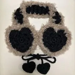 ハート ふわふわ イヤーマフ 耳当て かぎ針編み 編み物 ハンドメイド