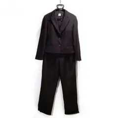 レディース／パンツスーツ／べネトン／BENETTON／こげ茶／平置き寸法