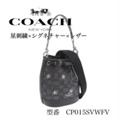 未使用希少　COACH コーチ　星柄刺繍シグネチャージャガードレザーショルダー