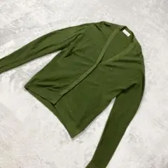 LACOSTE コットンカーディガン ワニ刺繍 オリーブ 36サイズのサムネイル