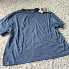 新品未使用タグ付きtinymanon ロゴ刺繍 Tシャツ ブルー 140のサムネイル