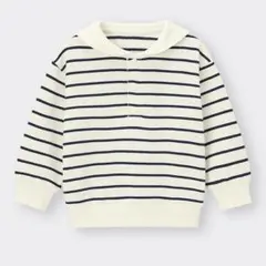 GU セーラーカラーボーダープルオーバー　ナチュラル90