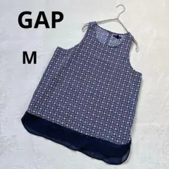 ギャップ 総柄 幾何学 裾シフォン ノースリーブ トップス （M） レイヤードのサムネイル