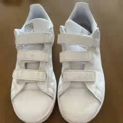 キッズ　アディダス　スタンスミス　ホワイト　21cm ベルクロ