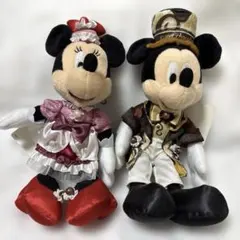 ミッキー ミニー ぬいぐるみキーホルダー　テーブルイズウェイティング