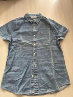 HOLLISTER 半袖シャツ M デニムブルーのサムネイル