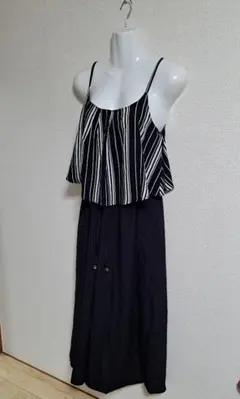 ストライプサロペット・オーバーオール【M】