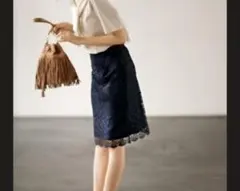 UNIQLO ネイビー レース タイトスカート M