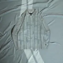 春秋 長袖ニット vネック 総柄 ウール混 日本製 Lサイズ