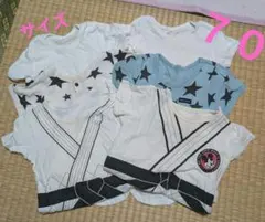 サイズ７０　双子ちゃんロンパース下着用シャツ