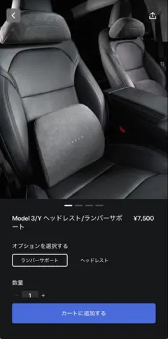 テスラ モデルY モデル3 ヘッドレスト ランバーサポート 純正 - メルカリ
