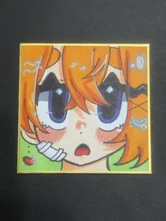 オリジナル　手描きイラスト 原画 一点物 コピック 女の子　　色紙小