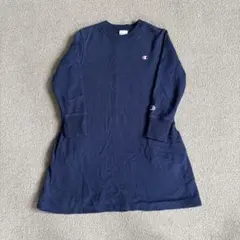 Champion 長袖ワンピース 140 ネイビー