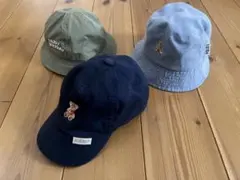 ベビー帽子セット クマ刺繍 3点　50cm