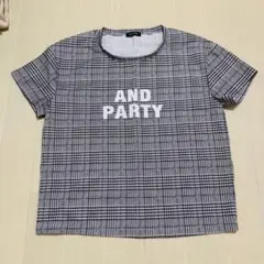 ゆったり　グレンチェック　ブラック　Tシャツ　春夏秋のサムネイル