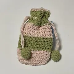編み物 ハンドメイド 小物入れ ポーチ 巾着