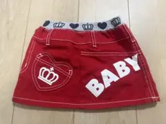 美品　ベビードール　デニムスカート　赤　ミニスカート