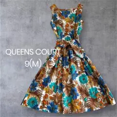 QUEENS COURT｜花柄 ノースリーブワンピース 9(M) a0761